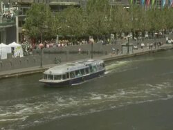 River cruise boat, Melbourne, Australia Stock Footage