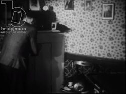 Miner coming home to his family. France, 1950 Stock Footage