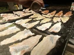 Preparation of a fish meal  Stock Footage