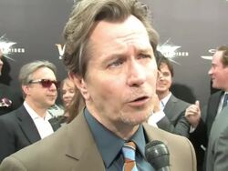 Dark Knight Rises Gary Oldman interview Stock Footage