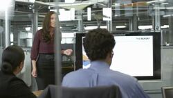 MS Businesswoman Presenting The Financial Reports Stock Footage