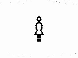 HEART / WOMAN /MAN - alternate, pure black dots (LOOP) Stock Footage