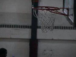 WS Young man playing basketball and practicing inside  gymnasium / Minneapolis, Minnesota, United States  Stock Footage