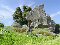 MS Shot of Archaeological site of the Neolithic / Filitosa, Corsica, France Stock Footage