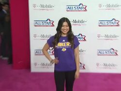 Jenna Ushkowitz at the T-Mobile Magenta Carpet At The 2011 NBA All-Star Game at Los Angeles CA. (Footage by WireImage Video/GettyImages) Stock Footage