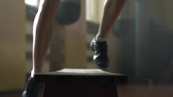 Training on bench Stock Footage