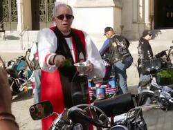 Bikes Are Blessed In Washington Ahead Of Annual Rolling Thunder Bike Procession Stock Footage