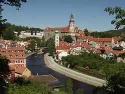 Block Shot Cesky Krumlov Castle Cesky Krumlov Bohemia Czech Republic Stock Footage