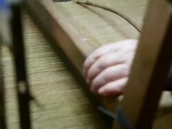 CU Shot of hand of woman using loom / Andong, Gyeongsangbuk do, South Korea  Stock Footage