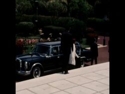 SYND 4 6 77 PRESIDENT OF MAURITANIA, MOKTAR OULD DADDAH MEETS KING HASSAN OF MOROCCO IN RABAT News Clip