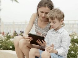 Reading Together Stock Footage