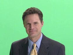 CU, Businessman fooling around in studio Stock Footage