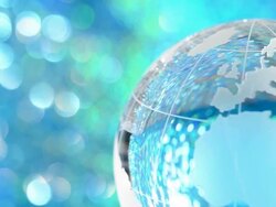 Rotating glass globe - Europe & North America Stock Footage