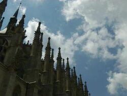 Pan left St Barbara Church Kutna Hora Czech Republic Stock Footage