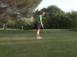 Golf Drive Wide Stock Footage