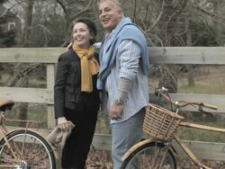 Mature couple with bicycles Stock Footage