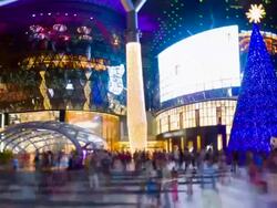 Orchard Road lighted up for Christmas Stock Footage