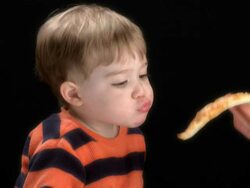 Toddler and Slice of Pizza Stock Footage