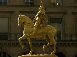 WS Joan of Arc Statue / Paris, France Stock Footage