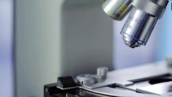 Microscope and microscope slide Stock Footage