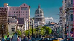 Skyline of Havana with Capitolio , Cuba Stock Footage