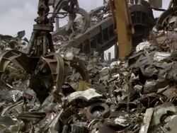 MS TS Crane lifting crash car / Tacoma, Washington, United States Stock Footage