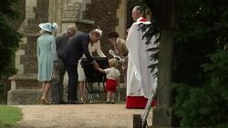 Prince William and Prince George Outside Church News Clip