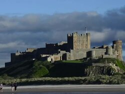 General views of Bamburgh Castle Stock Footage