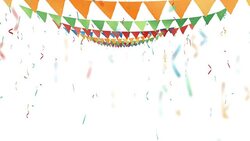 Colored flags, triangular flags on rope Stock Footage