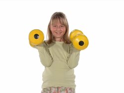 Little girl working out Stock Footage