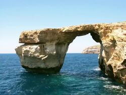 Azure window on island Gozo Stock Footage