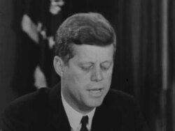 JFK announces that Cuba has nuclear weapons Stock Footage
