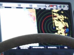 wheel and a radar screen Stock Footage