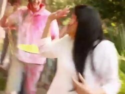 Group of young people celebrating holi festival  Stock Footage