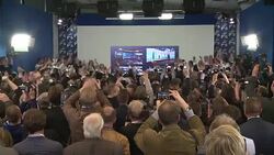 CLEAN : Polish eurosceptic conservatives win TV exit poll News Clip