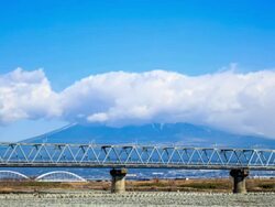 HD Time Lapse : Fuji and train, japan Stock Footage