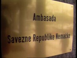 Serbia - German embassy evacuation News Clip