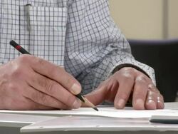 HD: Senior Man Sketching Stock Footage