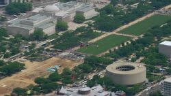 'HA TS ZI AERIAL Shot of Planes fly on 70th Anniversary of VA Day / Washington DC, United States' Stock Footage