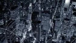 animated data numbers stream connected with city skyline background. business networking concept Stock Footage