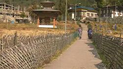 Urban scene in Bhutan Stock Footage