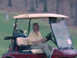 Alex's Golf Cart - Panning Right to Left Stock Footage