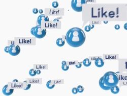 social media community with like balloons Stock Footage