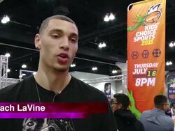 EVENT CAPSULE CHYRON - NICKELODEON HOSTS BASKETBALL TRYOUTS FOR KIDSâ€™ CHOICE SPORTS 2015 â€œTRIPLE SHOT CHALLENGEâ€ Stock Footage