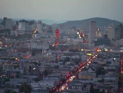 MS ZO City of san francisco at twilight / San Francisco, California, United States Stock Footage