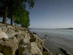 MS View of mississippi river / Memphis, Tennessee, United States Stock Footage