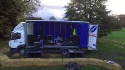 Drone aerials of a bonfire pile News Clip