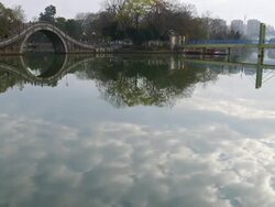 time lapse of clouds in lake Stock Footage
