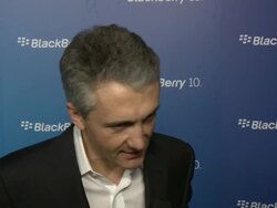INTERVIEW - Frank Boulben from Blackberry at BlackBerry Celebrates The Launch Of BlackBerry Z10 Smartphone Stock Footage