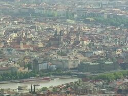 WS AERIAL View of capital of state / Prague, Czech Republic Stock Footage
